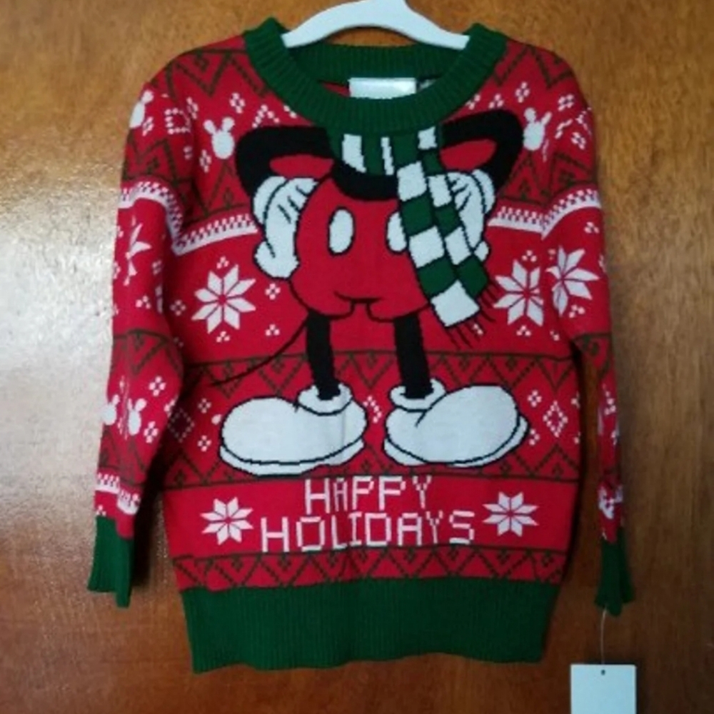 NWT Mickey Mouse Happy Holidays Sweater Size 18M
